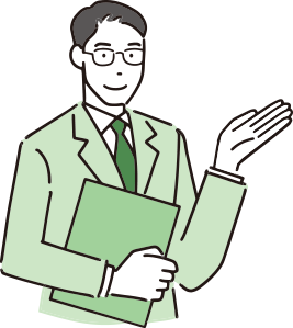 案内する男性スタッフのイラスト